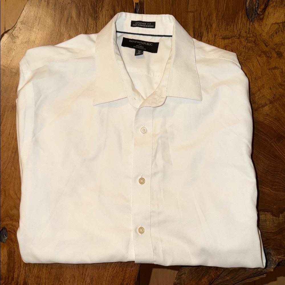Banana Republic Classic White Button-Front Dress Shirt